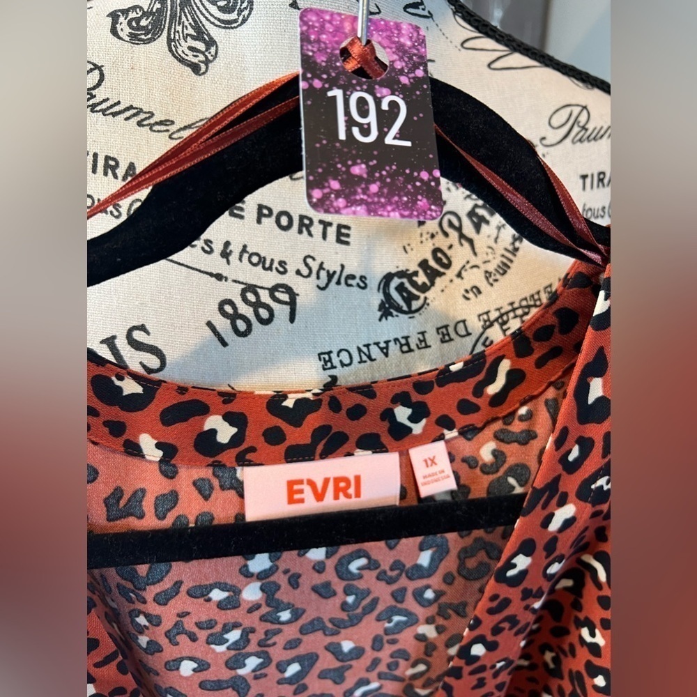 D16.15 NWT EVRI Leopard Print Kimono Swim Cover-Up Plus 1x - Picture 7 of 7